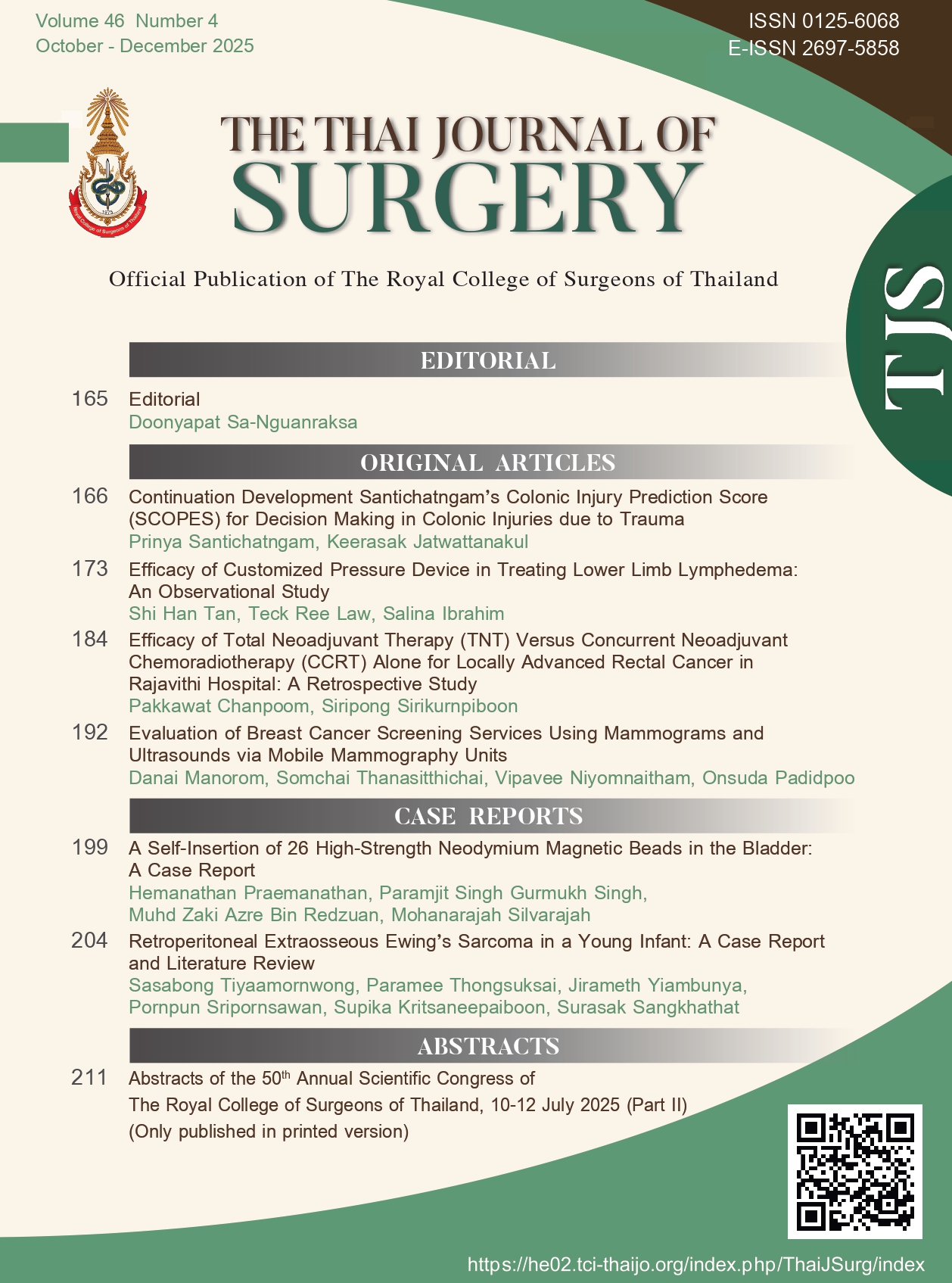 					View Vol. 46 No. 4 (2025): October - December
				