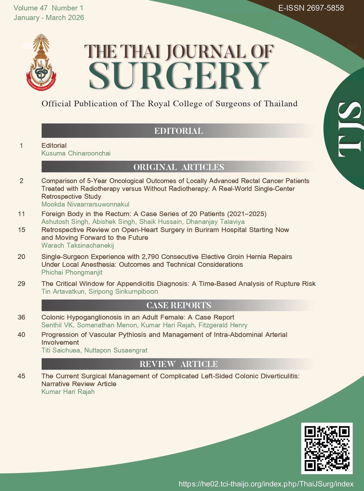 					View Vol. 47 No. 1 (2026): January - March
				