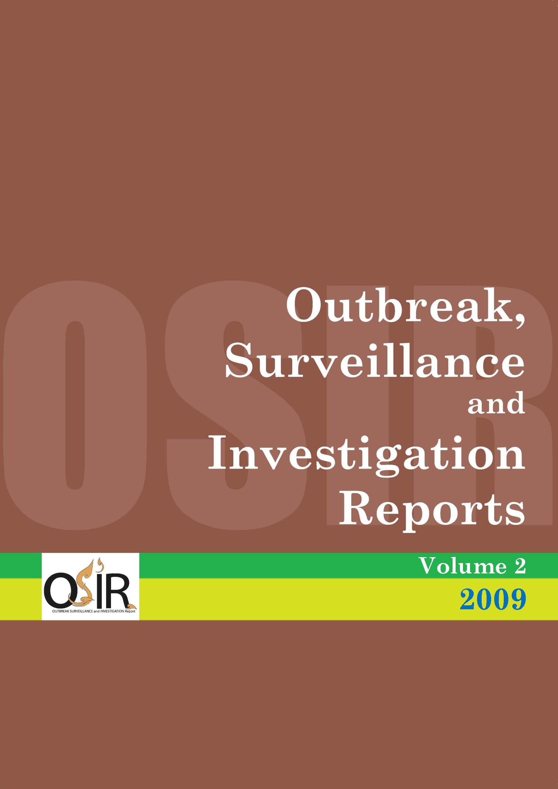 Vol. 2 No. 1 (2009): January - December | Outbreak, Surveillance ...
